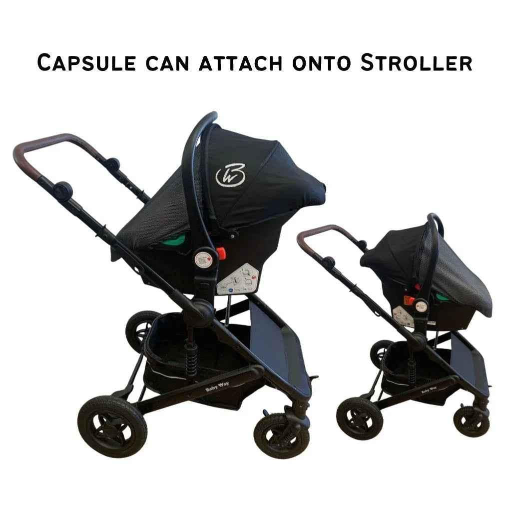 Preorder - Evolve 3 in 1 Stroller + Bassinet + i-Size Capsule Travel System with Sunshade Sets and Mattress + Food Tray