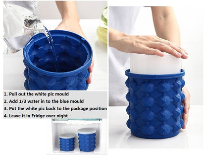 Small Ice Cube Maker Genie Silicone Wine Ice Bucket Big Ice Cube Tray Mold Cup dealonline.co.nz