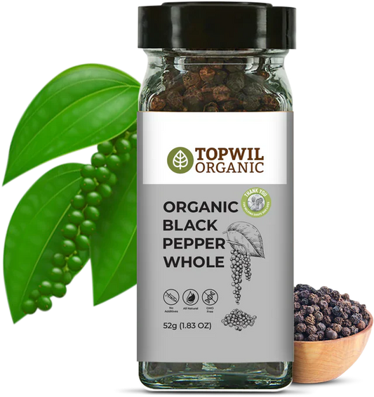 Organic Black Pepper Whole - 52g livelifestore.co.nz