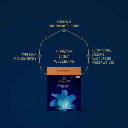 Manuka Honey Lemon & Ginger Lozenges with Vitamin C NZ