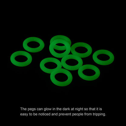 ECOTREK Glow Tent Stake Rings – Silicone Glow Marker Rings for Tent Pegs JP30416