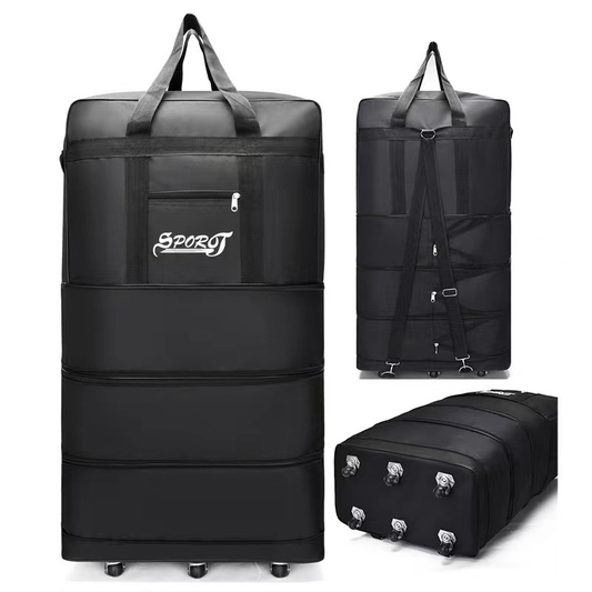 Expandable Extra-Large Travel Duffel Bag with Wheels – Waterproof & Lightweight (6 Wheels) ECOTREK