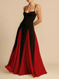 A halter dress with a large skirt hem