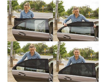 4pcs/set Car Front & Rear Side Window Sun Shade Cover Visor Mesh Shield Sunshade dealonline.co.nz