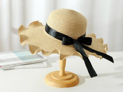 Dark Brown - Women Lady Sun Straw Hat Wide Brim Floppy Derby Summer Beach Cap dealonline.co.nz