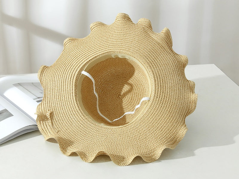 Dark Brown - Women Lady Sun Straw Hat Wide Brim Floppy Derby Summer Beach Cap dealonline.co.nz