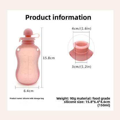 Reusable Silicone Food Pouches 150ml - For Milk, Purees & Snacks