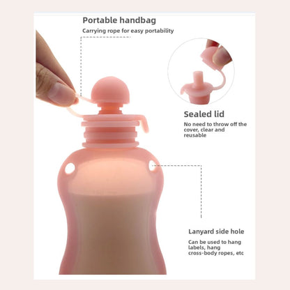 Reusable Silicone Food Pouches 150ml - For Milk, Purees & Snacks