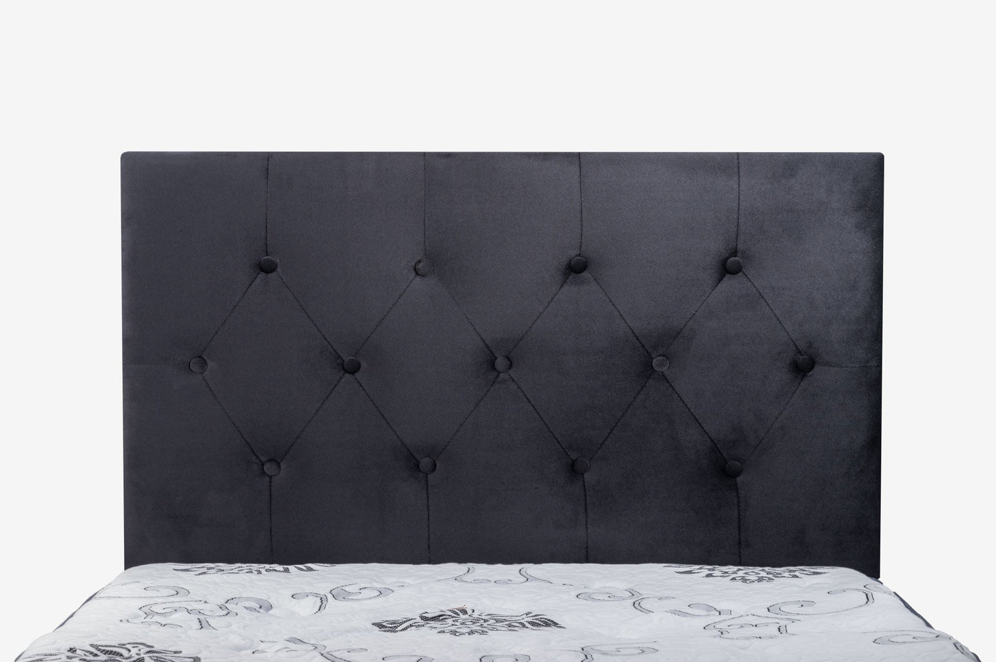Fenland Headboard Black Velvet King Single Size sue-e furniture