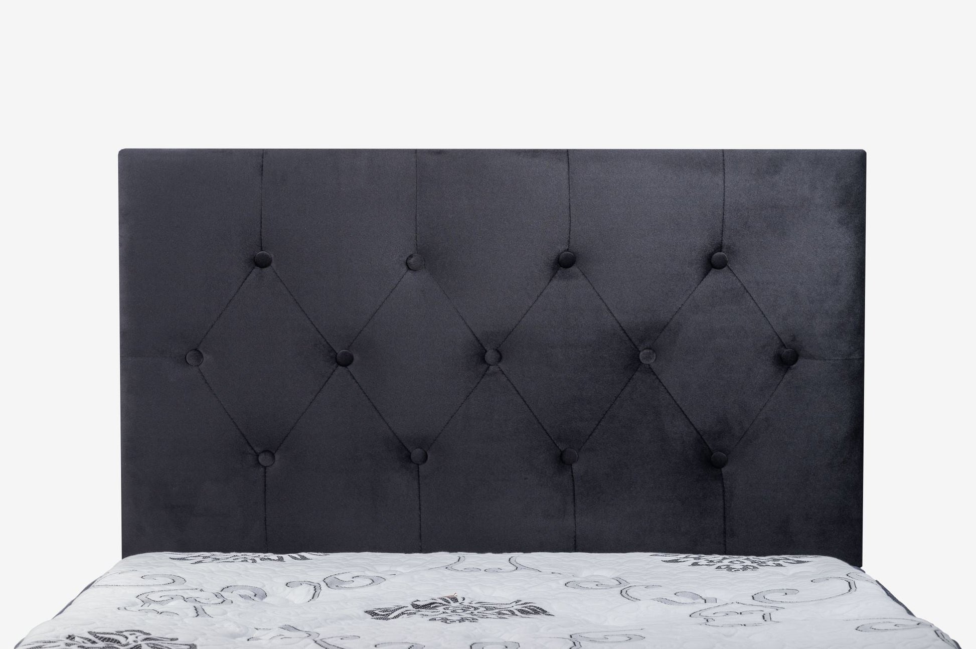 Fenland Headboard Black Velvet King Single Size sue-e furniture