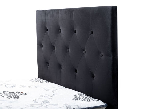 Fenland Headboard Black Velvet King Single Size sue-e furniture