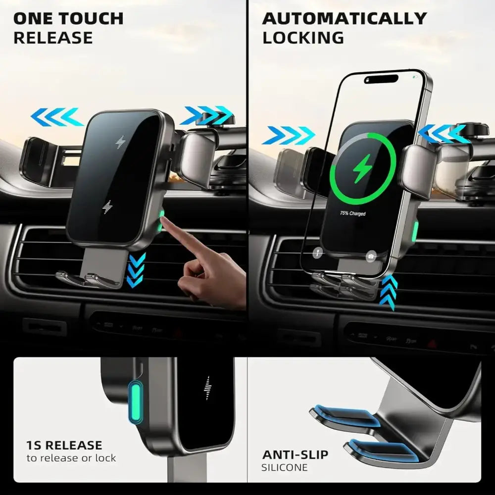 15W Wireless Car Charger Phone Holder Habicare