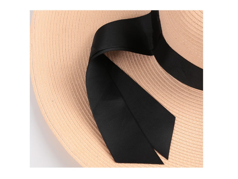 NAVY- 16cm Wide Brim Women Lady Sun Straw Hat Floppy Derby Summer Beach Cap dealonline.co.nz