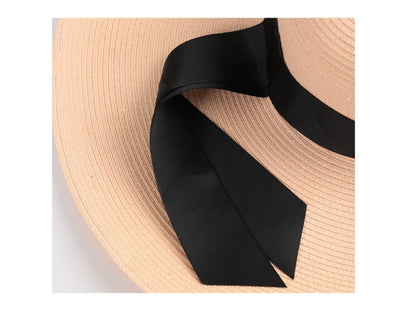 NAVY- 16cm Wide Brim Women Lady Sun Straw Hat Floppy Derby Summer Beach Cap dealonline.co.nz