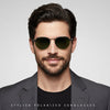 BLACK/ DARK GREEN HD Polarized Lens Sunglasses Anti-Blue Ray Hydrophobic