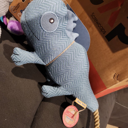 Paws 4 Earth Dog Toy, Gecko with Rope Tail Animal Addiction Limited