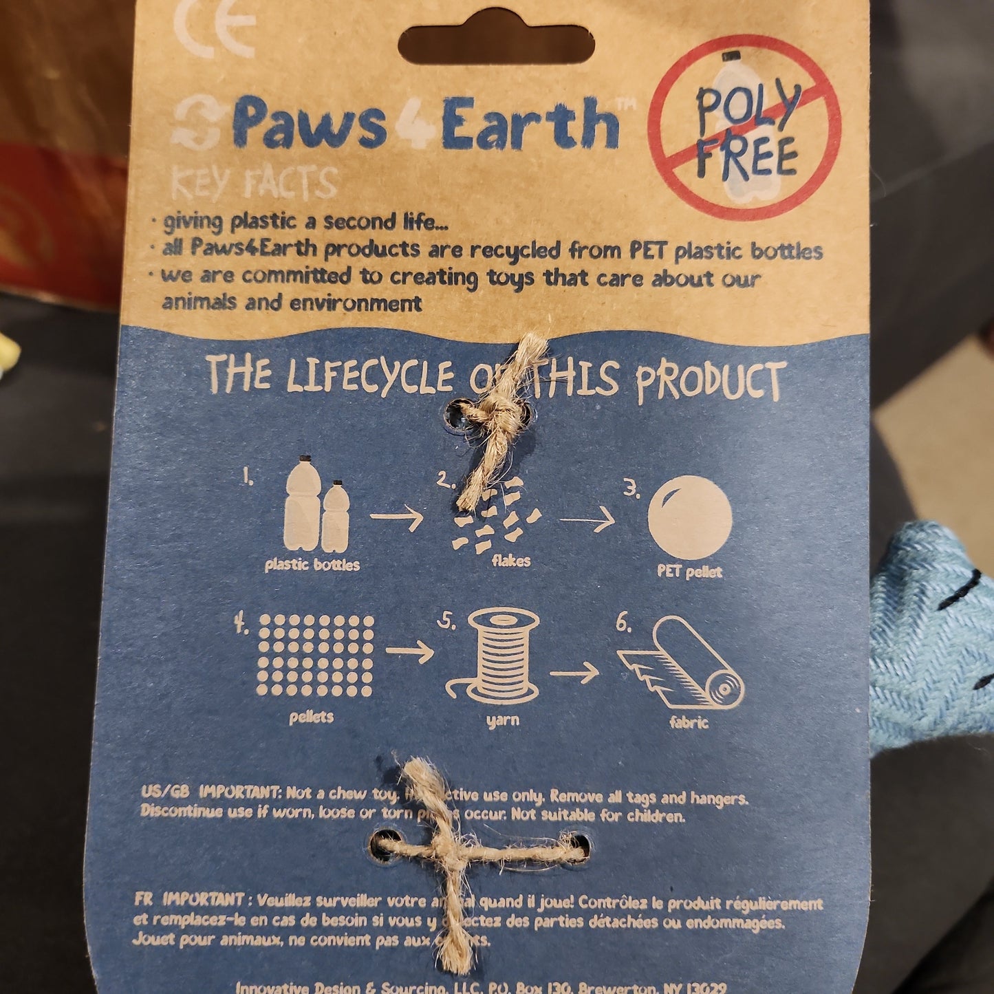Paws 4 Earth Dog Toy, Gecko with Rope Tail Animal Addiction Limited