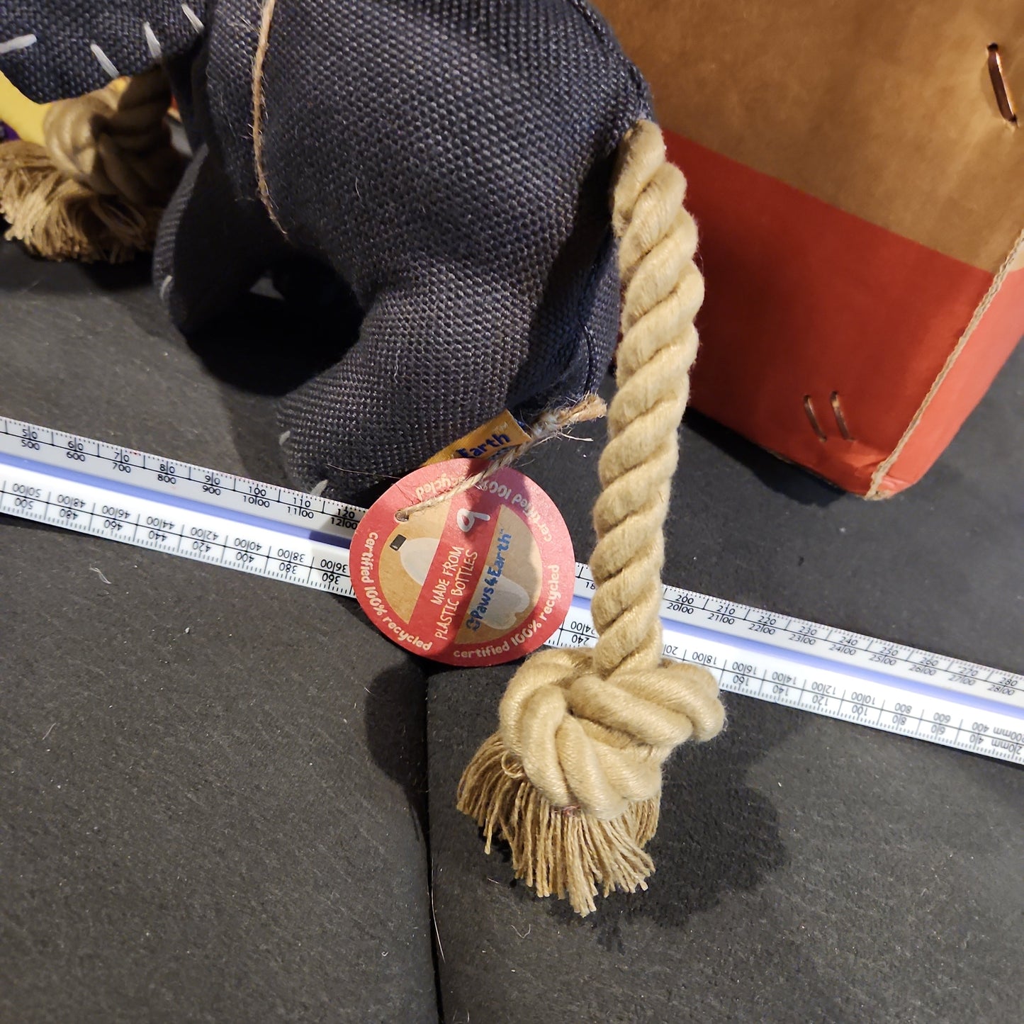 Paws 4 Earth Dog Toy, Elephant with Rope Tail Animal Addiction Limited