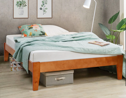 Hartland Solid Wood Bed Base Honey Double sue-e furniture