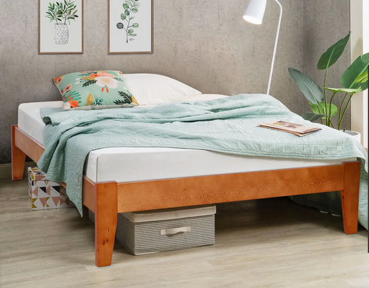 Hartland Solid Wood Bed Base Honey Double sue-e furniture