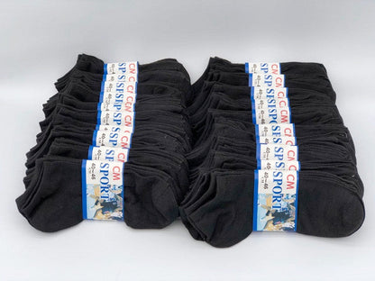 (60 Pairs) Thin Ankle Socks - BLACK - M7-11/ W8-12 dealonline.co.nz