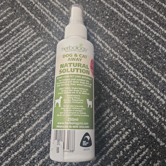Herbology Dog & Cat Away Natural Solution 250ml Animal Addiction Limited
