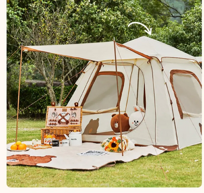 Mobi Garden x LINE FRIENDS Auto Tent 3–4 Person – Brown Bear MGD2435