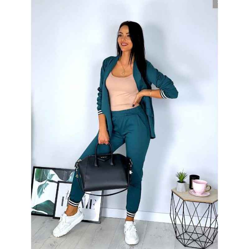 Casual Long Sleeve Blazer and Trousers Set