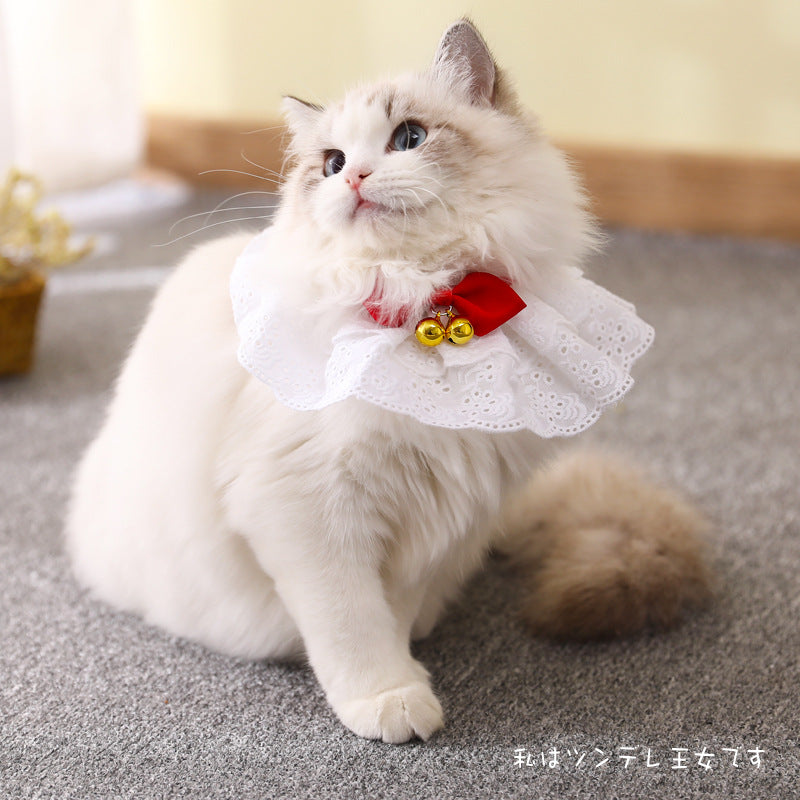 Floral Lace bibs outfits for cats-0