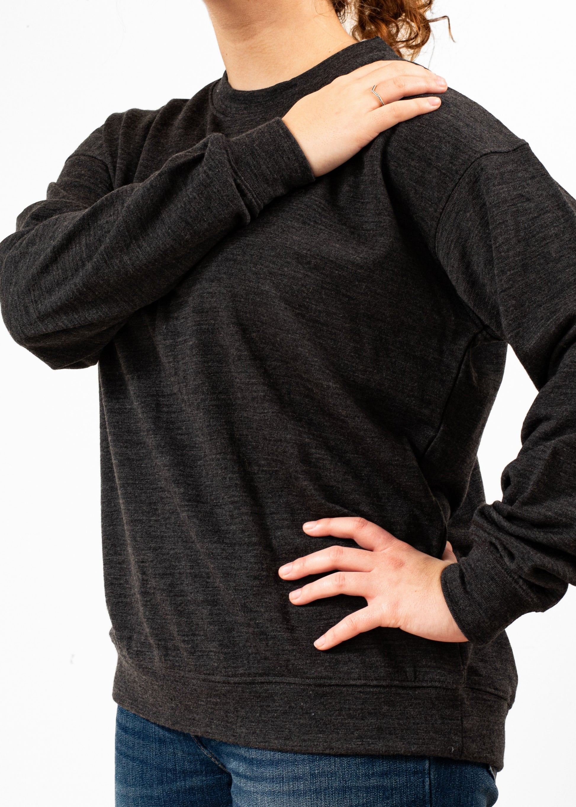 Women's Crew Sweatshirt - 100% Merino Wool, Slate Grey (SECOND) Merino 365 NZ
