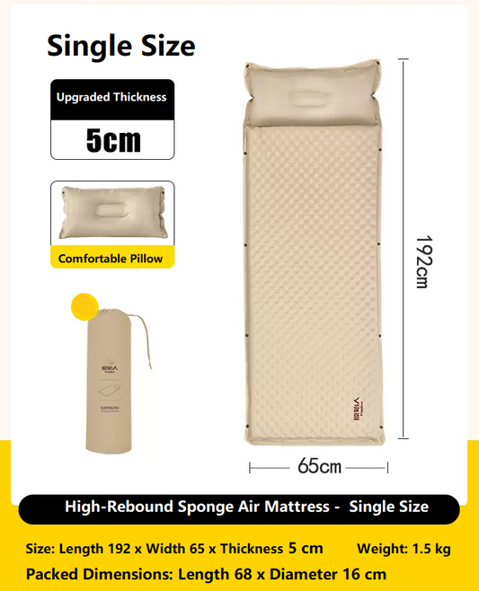 Self-Inflating Mattress – Single Size | Outdoor & Home Use ECOTREK