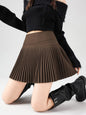 Brown woolen pleated skirt