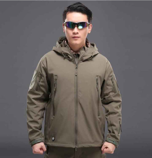 Men's Tactical Softshell Jacket — Waterproof Windproof Fleece Lined | Outdoor & Hiking