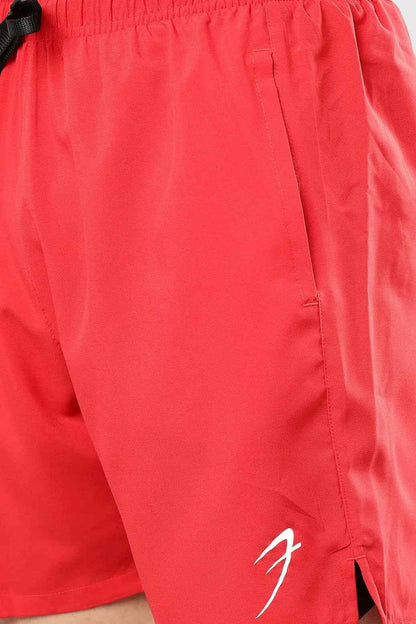 2 in 1 Compression Shorts Red