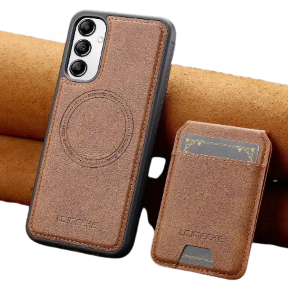 2-in-1 Leather Case for Samsung Series (Brown) Habicare