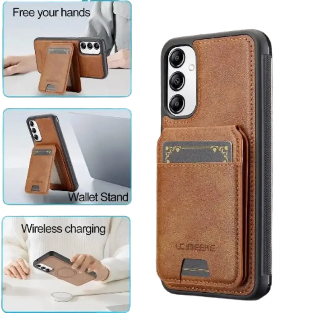 2-in-1 Leather Case for Samsung Series (Brown) Habicare