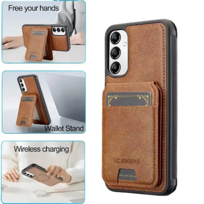 2-in-1 Leather Case for Samsung Series (Brown) Habicare