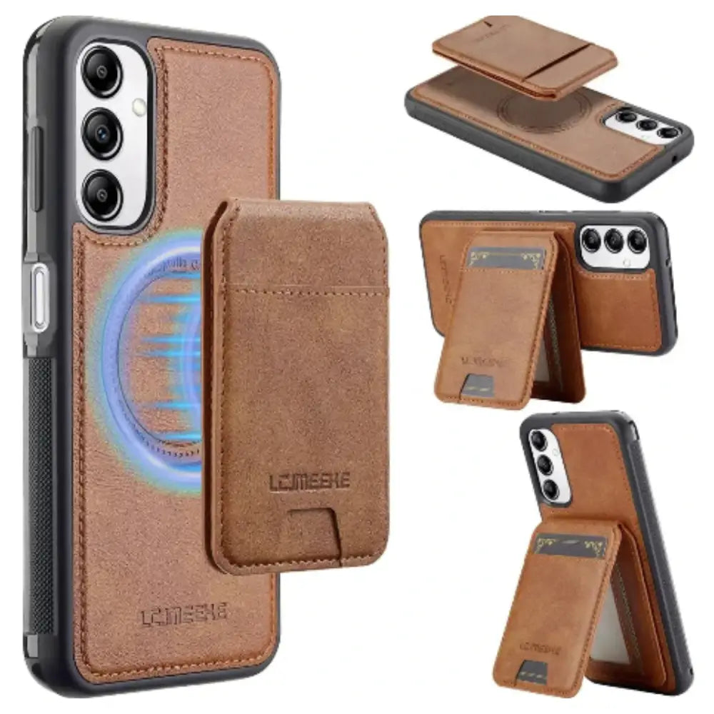 2-in-1 Leather Case for Samsung Series (Brown) Habicare