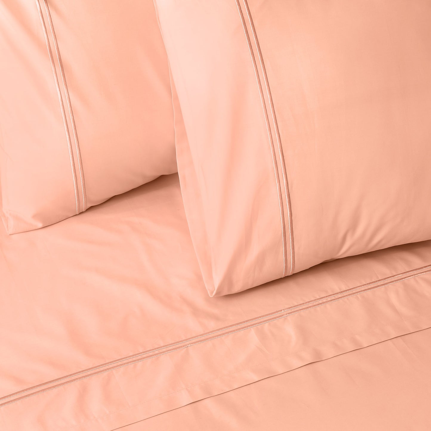 ORGANIC COTTON COLOURED SHEET SET 250TC - PEACH NECTAR Whites of London NZ