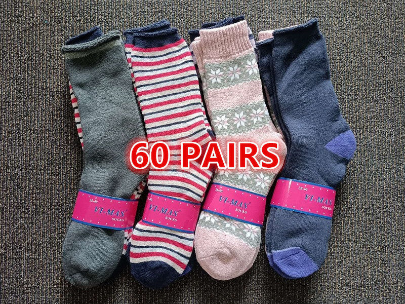 Thick Socks 60 Pairs Women's Thick Thermal Crew Socks, Size 6-10, Random dealonline.co.nz