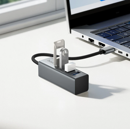 USB A to 4 Port USB 3.0 Expansion Hub 5Gbps (HB1B) techplus