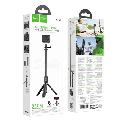 Bluetooth Selfie Stick Tripod 95cm with Remote (K101) techplus
