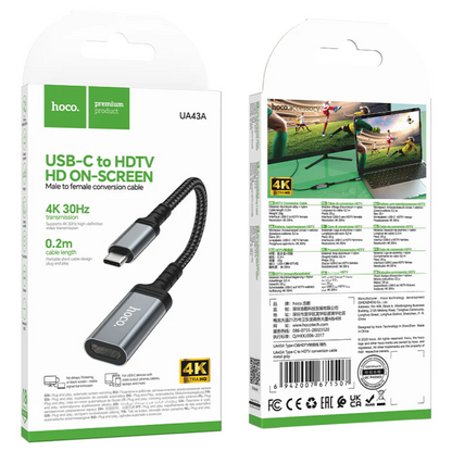 USB C to HDMI Adapter 4K 30Hz UA43A Female HDMI techplus