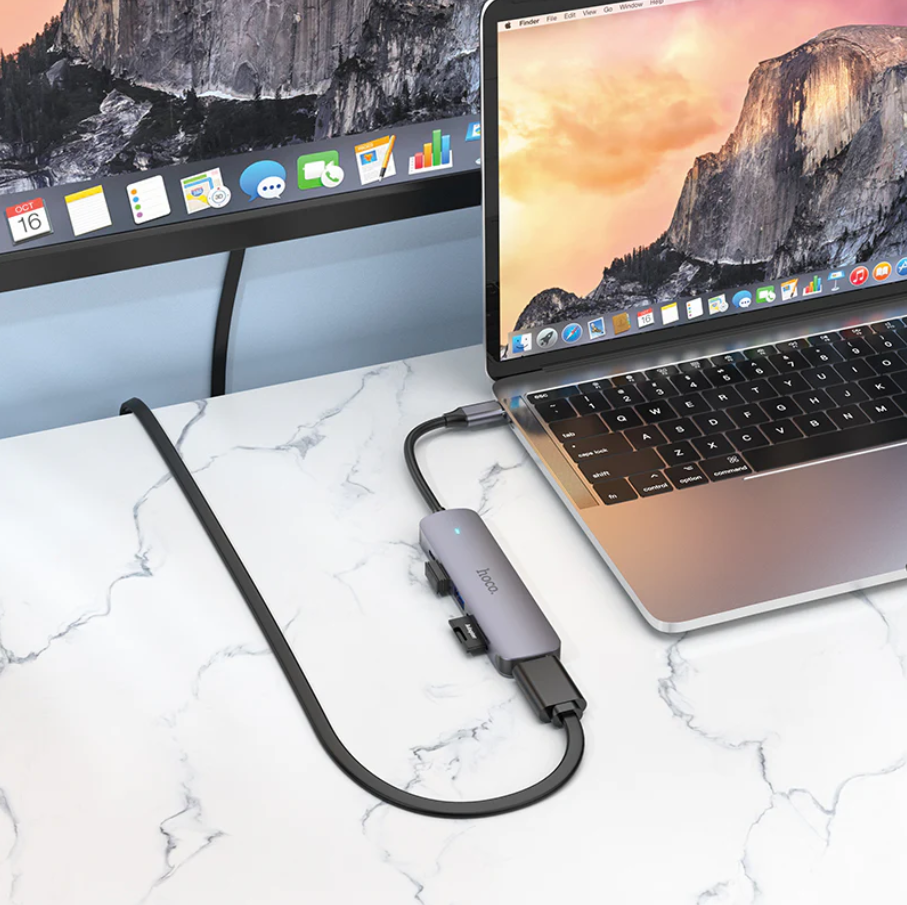 Hoco PD 100W USB-C Multi Function 6 in 1 Adapter Hub (HB28) techplus