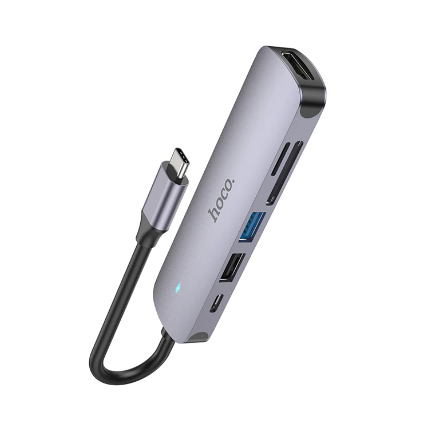 Hoco PD 100W USB-C Multi Function 6 in 1 Adapter Hub (HB28) techplus