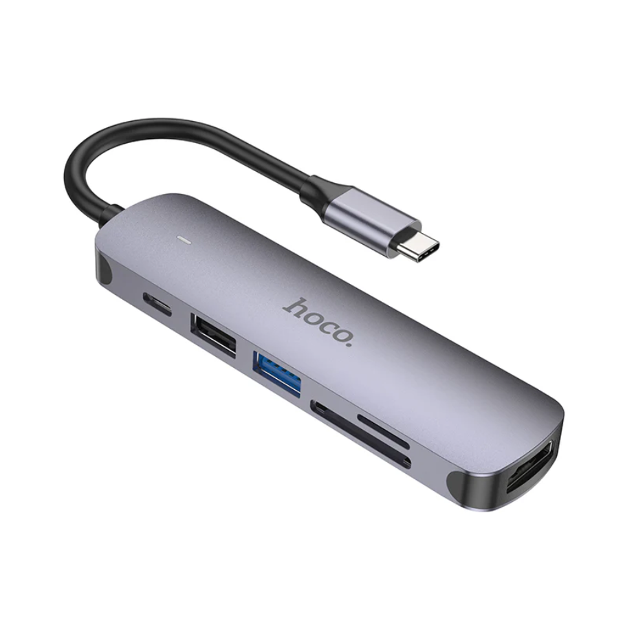 Hoco PD 100W USB-C Multi Function 6 in 1 Adapter Hub (HB28) techplus