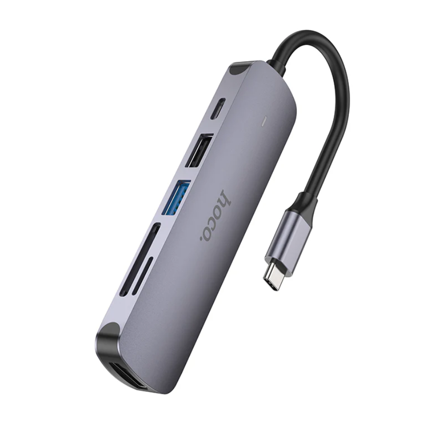 Hoco PD 100W USB-C Multi Function 6 in 1 Adapter Hub (HB28) techplus