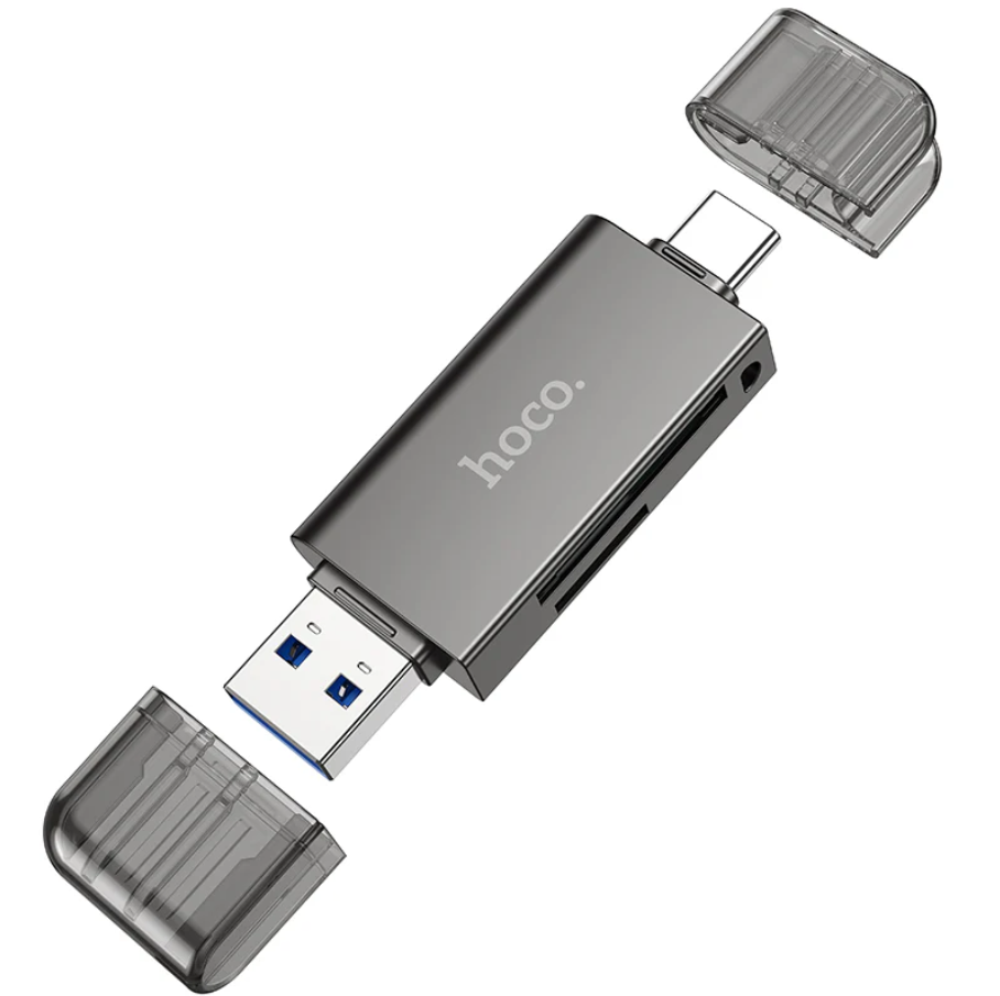 Hoco USB 3.0 Memory Card Reader USB-A USB-C Dual Plug (HB39) techplus