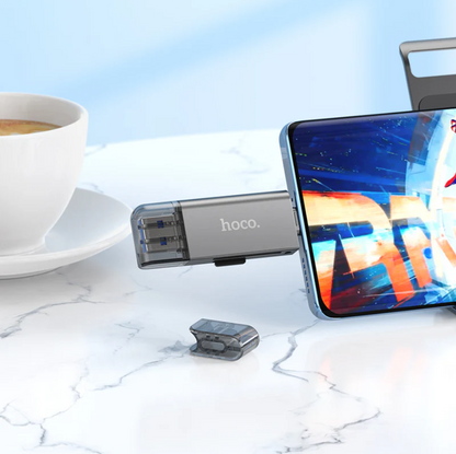 Hoco USB 3.0 Memory Card Reader USB-A USB-C Dual Plug (HB39) techplus