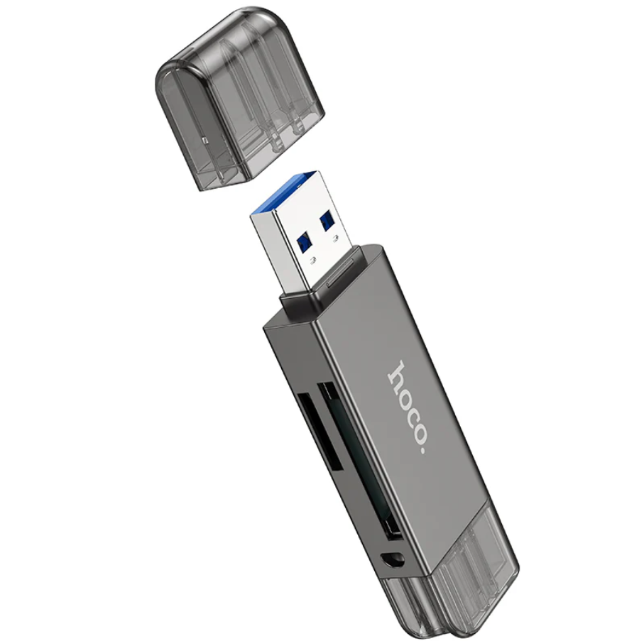 Hoco USB 3.0 Memory Card Reader USB-A USB-C Dual Plug (HB39) techplus
